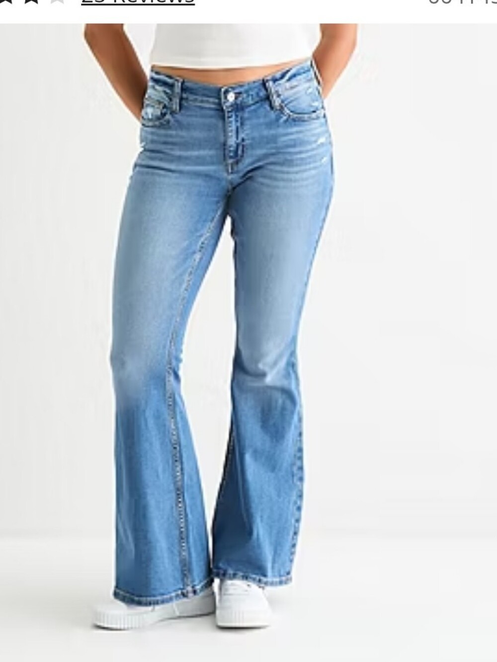 Arizona Womens Juniors Low Rise Flare Leg Jean